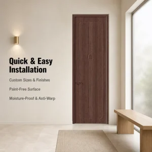 Eco-Friendly Paint-Free Wooden Interior Bedroom Door, Scratch-Resistant, Sound-Insulated