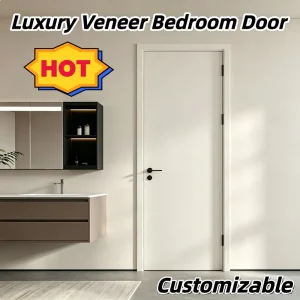 Eco-Friendly Solid Wood Baking-Paint Interior Door, 45 mm Thick, with Sound Insulation and Magnetic Silent Lock