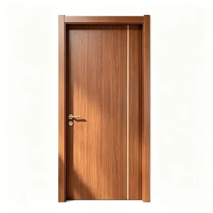 Eco Friendly Solid Wood Interior Door Walnut Finish Soundproof Moisture Resistant Waterproof for Bedroom School