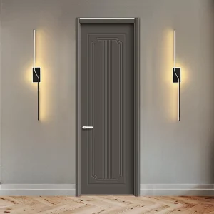 Eco-Friendly Water-Based Paint Solid Wood Minimalist Interior Door Soundproof Room Door for American Apartments