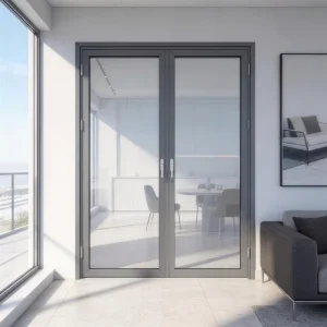 Economic 60 Aluminum Double-Opening Outswing Door Durable Low Maintenance Pair Door for House Entrance & Projects Factory Direct