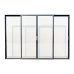 Electric Aluminum Alloy Sliding Door with Bridge-Cutoff Double Glass for Commercial Apartments