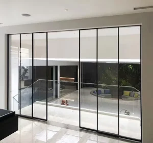 Electric Sliding Door Aluminum Alloy Finished Surface Modern Design for Hotel Villa