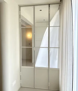 Elegant Minimalist French Style Aluminum Bi old Interior House Door with Tempered Glass for Modern Home Decoration