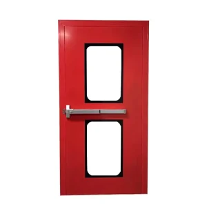 Emergency Exit Steel Door with Panic Bar and Finished Surface for Commercial Buildings