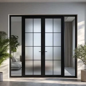 Energy-Efficient Aluminum Swing Door Double-Glazed Tempered Glass Casement Door