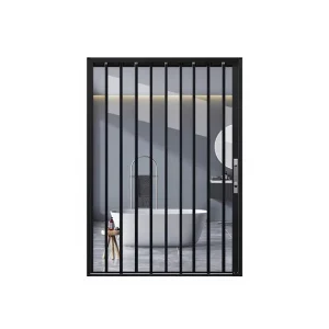 Energy Efficient Slim Frame Aluminum Bifold Doors Thermal Insulation Foldable Design Entry Hotel Use Clear Frosted Glass Space