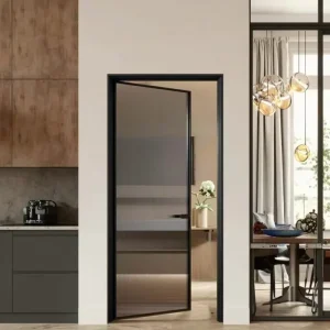 Energy Efficient Thermal Break Aluminum Glass Swing Door Sound Insulation Single Double Leaf Powder Coated for Supermarket Warehouse