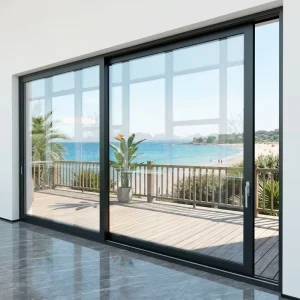 Thermal Break Aluminum Sliding Door with Double-Glazed Glass for Energy-Efficient Residential and Commercial Use