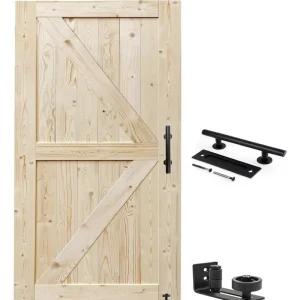 English-Style Postmodern Anti-Theft Solid Wood Barn Door for Interior Entrance