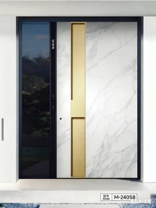 Engraved Aluminum Pivot Anti-Theft Security Entry Door for Villas