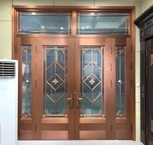 Entry Doors Copper and Zinc Alloy Doors for Residential and Commercial Use Customizable