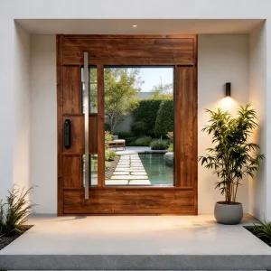 European Custom Solid Timber Pivot Exterior Front Entry Door with Glass
