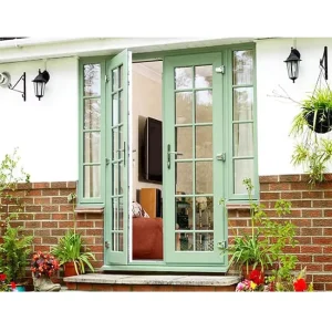 European Decorative French Swing Double Door, High Quality Aluminum Frame with Glass, for Residential and Commercial Use
