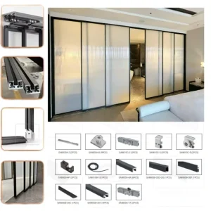 European Hotel Project Modern Design Sliding Glass Door Narrow Frame Glass Sliding Glass Door Slim Frame Sliding Door Factory