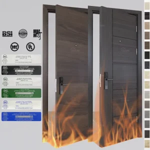 European Luxury Custom Modern Fire Rated Interior Door with Frame for Hotels and Apartments