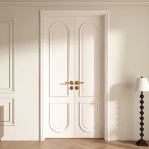 European Minimalist Lightweight Lacquered Solid Wood Interior Door Anti-Fading