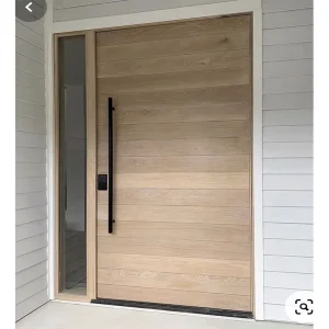 European Modern Wooden Pivot Front Door with Long Handle for Villa
