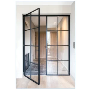 European Standard Interior Main Door Designs Galvanized Steel Made Windows Grill Design Narrow Modern Iron Frame French Doors