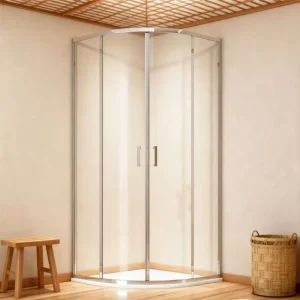 European Style Aluminium Square Shower Enclosure with Sliding Glass Door for Bathroom Apartment Home