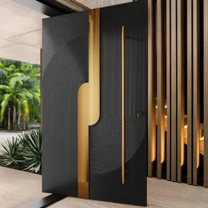 European Style Carved Cast Aluminum Entry Door, Anti-Corrosion, Apartment Exterior Front Security Door