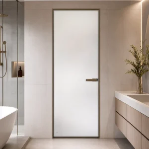 European Style Minimalist Flat Open Swing Door Narrow Frame Aluminum Interior Glass Door
