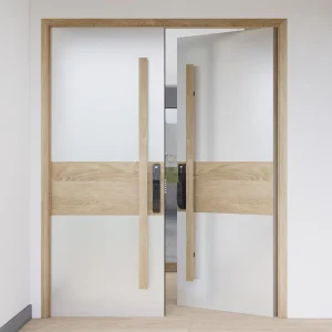 European White Steel Double Entry Door for Mansion or Home