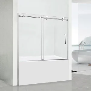 European and American Home Modern Frameless Sliding Stainless Steel Integrated Shower Room Bathtub Screen Shower Door