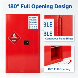 Explosion-Proof Fire-Resistant Laboratory Flammable Substance Chemical Storage Cabinet, PP Construction