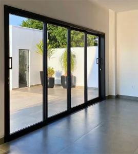 Exterior Aluminum Simple Sliding Door with Double-Glazed Glass for Interior Use