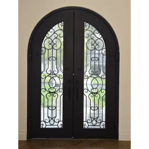 Exterior Crittall-Style Tempered Glass Aluminum French Double Patio Swing Door