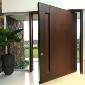 Exterior Decorative Double-Entry Wooden Waterproof Door for House Front Entrance