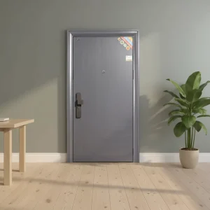 Exterior Fireproof Security Steel Entrance Door with Side Opening Design and Minimalist Style