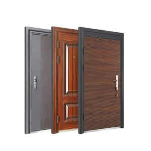 Exterior House Front Door, Steel Security Swing Door, Cold-Rolled Steel, for Apartments