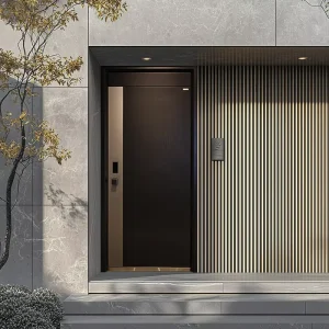 Exterior Modern Anti-theft Custom Aluminum Alloy Outdoor Safety Door with Pivot Swing for Luxury Villa and Hotel Entry