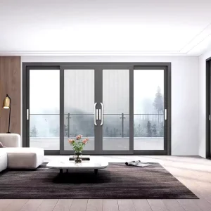 Exterior Patio 3-Track Aluminum Sliding Glass Door Double Tempered Insulation Glass Partition Door Balcony