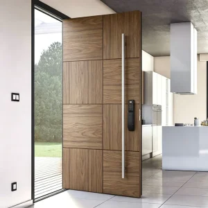 Exterior Stainless Steel and Solid Wood 36 Inch Pivot Door with Smart Lock