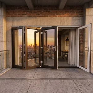 Exterior Thermal Break Double-Glass Folding Door