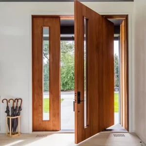 Exterior Wood Door Modern Security Villa Solid Wood Front Entrance Wooden Pivot Door