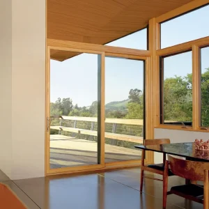 External Aluminum Glass Black Sliding Door Entertainment Center