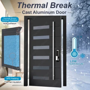 External Pivot Metal Door Aluminum Exterior Entrance Door for House