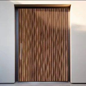 Extra Large Solid Wood Pivot Door with 3D Carving Design for Villa Entrances