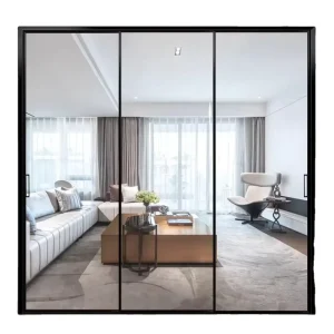 Extremely Narrow Aluminum Alloy Frame Glass Sliding Door for Indoor Use