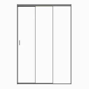 Extremely Narrow Three-Panel Sliding Door Shower Enclosure Dry-Wet Separation Modern Minimalist Design 8mm Thick Glass