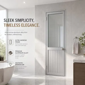 Extruded Aluminum Narrow Frame Door with Tempered Glass and Unified Groove