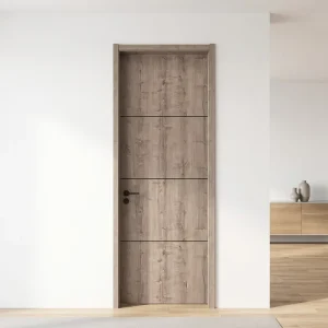 FU02-2 PVC Film UPVC Bathroom Wood Door