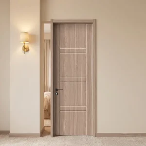FU19 PVC Film Modern Interior UPVC Door Top Arch Design
