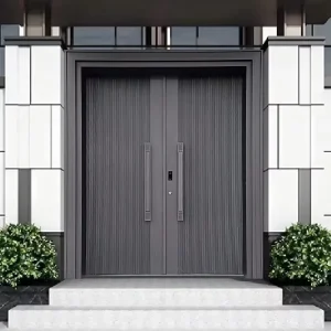 Factory Aluminum Alloy Villa Doors Solid Wood Modern Design Entrance Door for Houses