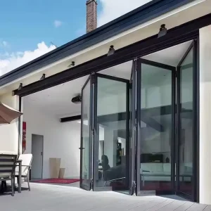 Factory Charcoal Grey Aluminum Door and Window Commercial Glass Door Exterior Patio Aluminum Folding Door