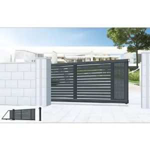 Factory Custom Aluminum Cantilever Driveway Gate with Anti-Rust Powder Coating Decorative Slat Design and Roller System